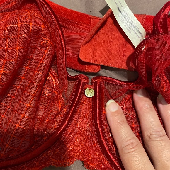 Red sheer bra by Cacique - 38dd - Picture 2 of 6